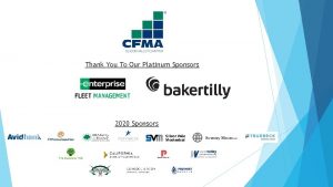 Thank You To Our Platinum Sponsors 2020 Sponsors