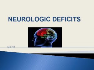NEUROLOGIC DEFICITS Nur224 OBJECTIVES Identify the various typescauses