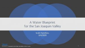 A Water Blueprint for the San Joaquin Valley