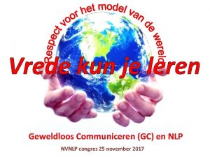 Vrede kun je leren Geweldloos Communiceren GC en