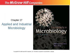 Chapter 27 Applied and Industrial Microbiology Copyright The