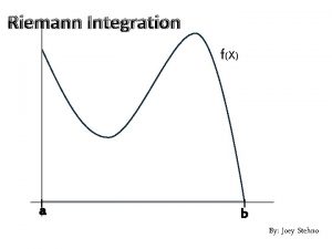 Riemann Integration fX a b By Joey Stehno