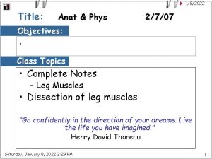 182022 Title Anat Phys 2707 Objectives Class Topics