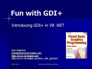 Fun with GDI Introducing GDI in VB NET