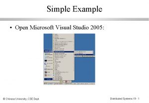 Simple Example Open Microsoft Visual Studio 2005 Chinese