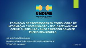 FORMAO DE PROFESSORES EM TECNOLOGIAS DE INFORMAO E