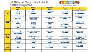 LIS CD Lunch Menu May 6 May 10