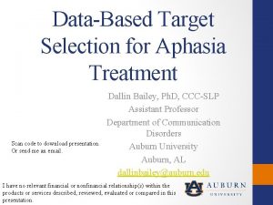 DataBased Target Selection for Aphasia Treatment Scan code