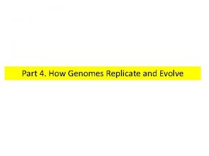 Part 4 How Genomes Replicate and Evolve The