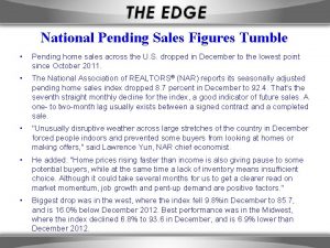 National Pending Sales Figures Tumble Pending home sales