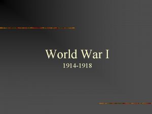 World War I 1914 1918 LongTerm Causes of