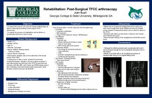 Rehabilitation PostSurgical TFCC arthroscopy Josh Bush Georgia College