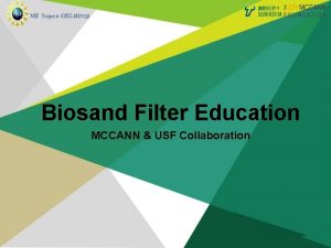 Biosand Filter Education MCCANN USF Collaboration Presentation outline