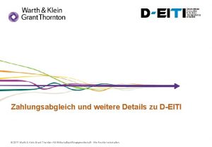 Zahlungsabgleich und weitere Details zu DEITI 2017 Warth