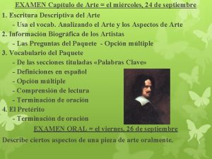 EXAMEN Captulo de Arte el mircoles 24 de