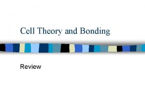 Cell Theory and Bonding Review Cell Theory n