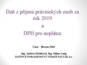 Da z pjm prvnickch osob za rok 2019