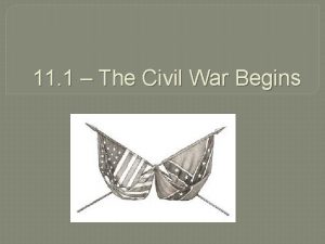 11 1 The Civil War Begins South Carolinas