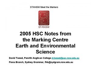 STANSW Meet the Markers 2005 HSC Notes from