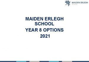 MAIDEN ERLEGH SCHOOL YEAR 8 OPTIONS 2021 THE