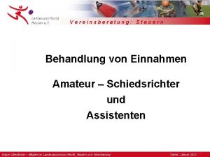 Vereinsberatung Steuern Behandlung von Einnahmen Amateur Schiedsrichter und