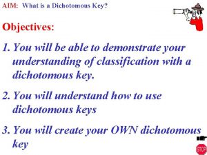 AIM What is a Dichotomous Key Objectives 1