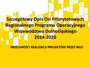 Szczegowy Opis Osi Priorytetowych Regionalnego Programu Operacyjnego Wojewdztwa