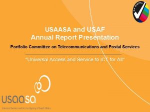 USAASA and USAF Annual Report Presentation Portfolio Committee