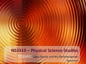 NS 3310 Physical Science Studies Waves Light Sound