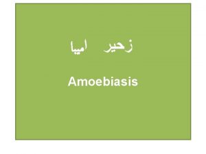 Amoebiasis Amebiasis or Entamoebiasis an infection caused by