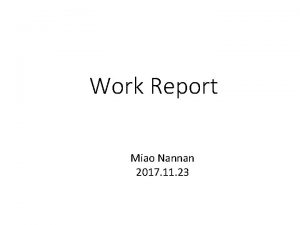 Work Report Miao Nannan 2017 11 23 Avalanche