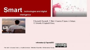 Smart technologies and digital intelligence R Bucciarelli F