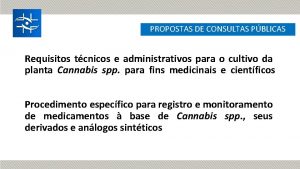 PROPOSTAS DE CONSULTAS PBLICAS Requisitos tcnicos e administrativos