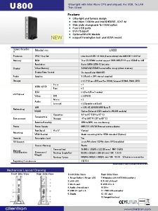 U 800 Ultralight with Intel Atom CPU and U 800 Ultralight with Intel Atom CPU and