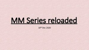 MM Series reloaded 10 th Dec 2020 Case