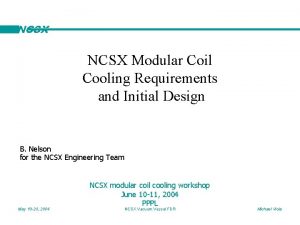 NCSX Modular Coil Cooling Requirements and Initial Design