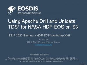 Using Apache Drill and Unidata TDS for NASA
