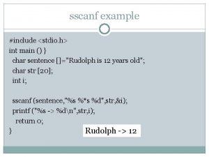 sscanf example include stdio h int main char