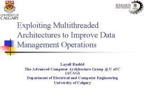 Exploiting Multithreaded Architectures to Improve Data Management Operations