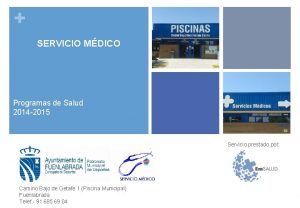 1 SERVICIO MDICO Programas de Salud 2014 2015