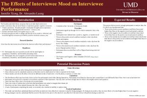 The Effects of Interviewee Mood on Interviewee Performance