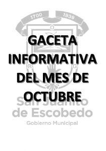 GACETA INFORMATIVA DEL MES DE OCTUBRE aceta MUNICIPAL