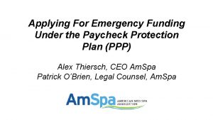 Applying For Emergency Funding Under the Paycheck Protection