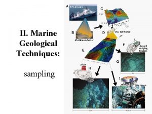 II Marine Geological Techniques sampling II Marine Geological