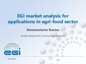 EGI market analysis for applications in agrifood sector