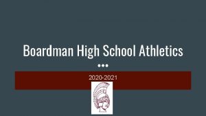 Boardman High School Athletics 2020 2021 WELCOME by