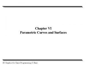 Chapter VI Parametric Curves and Surfaces 3 D