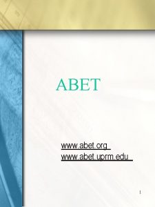 ABET www abet org www abet uprm edu