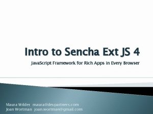 Intro to Sencha Ext JS 4 Java Script