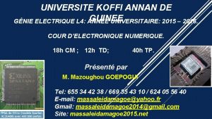 UNIVERSITE KOFFI ANNAN DE GUINEE GNIE ELECTRIQUE L